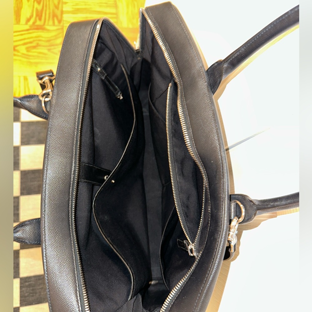 Saint Laurent black leather men’s briefcase. Wear with handle or cross body. - Picture 5 of 11